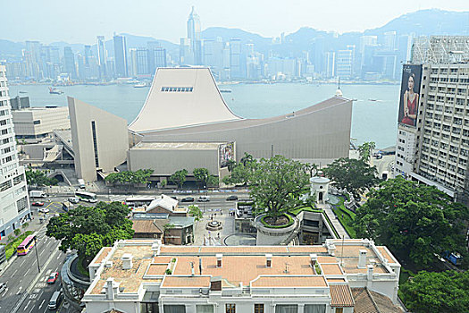 俯视旧水警总部和文化中心,香港九龙尖沙咀