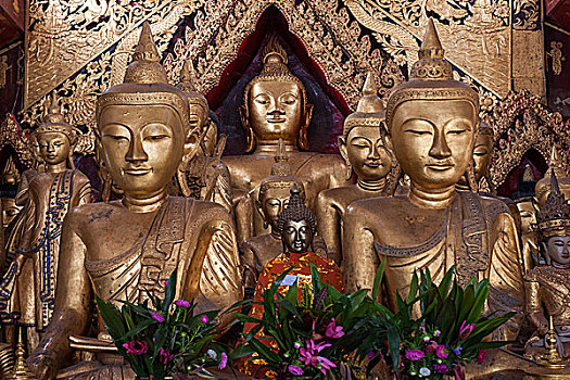 青铜,佛像,寺院,康巴,钳,掸邦,金三角,缅甸,亚洲