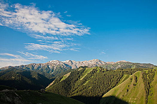 蓝天白云高山