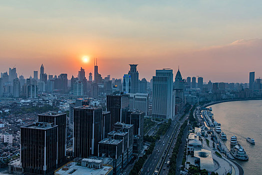 上海,黄浦江,两岸,夜景