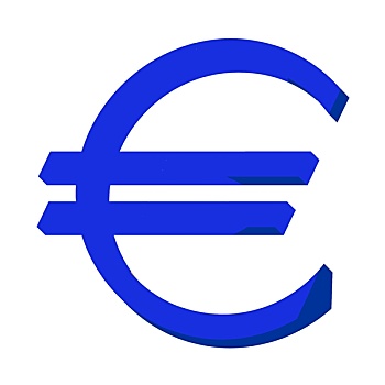 蓝色,欧元标志,象征