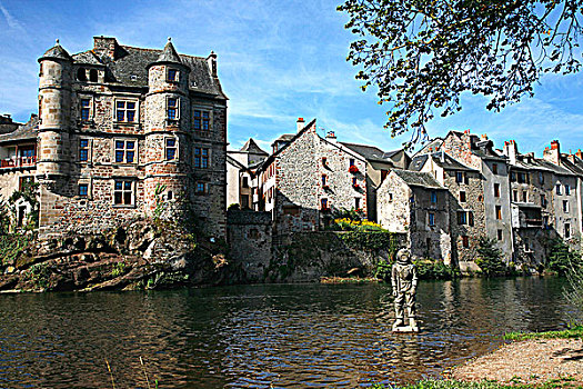 法国,阿韦龙省,老,城堡,16世纪,洛特河