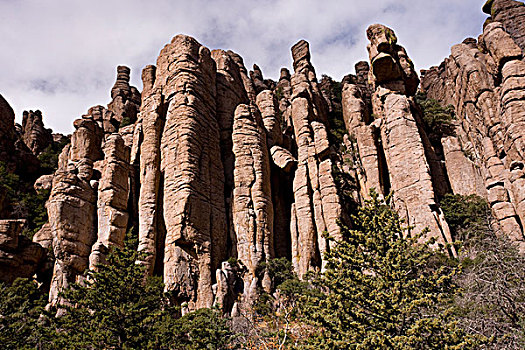 石柱,侵蚀,顶峰,火山,石头,奇里卡瓦国家纪念地,亚利桑那,美国