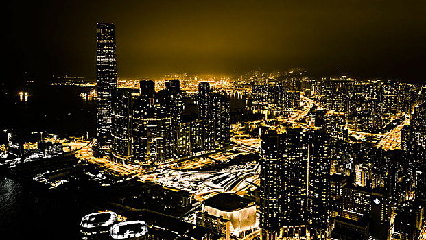 香港九龙高铁站夜景