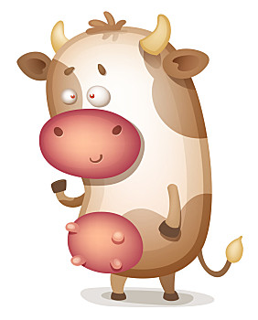 卡通,可爱,母牛,矢量,插画