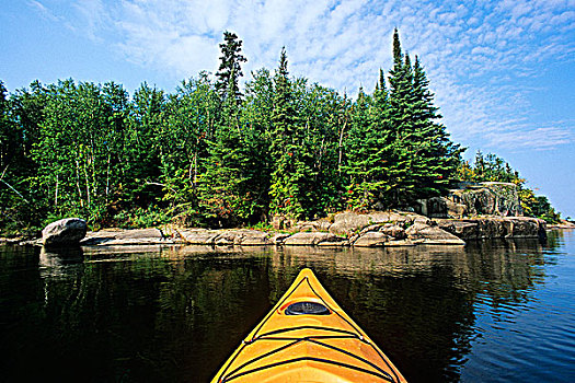 皮筏艇,湖,怀特雪尔省立公园,曼尼托巴,加拿大