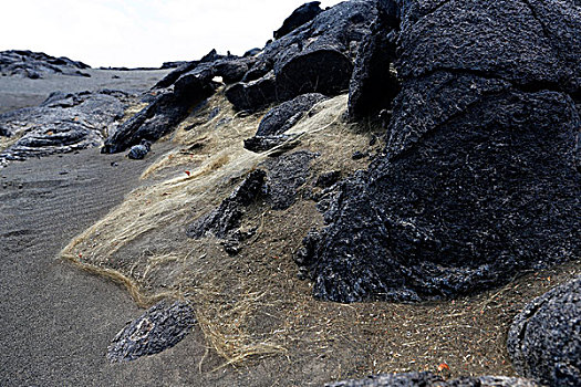 毛发,好,火山,玻璃,纤维,喷发,基拉韦厄火山,夏威夷火山国家公园,夏威夷大岛,夏威夷,美国