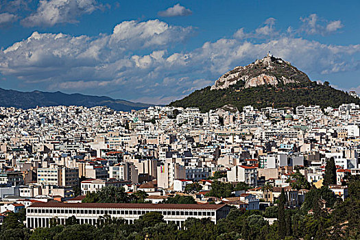 中心,希腊,雅典,城市风光,古安哥拉遗址,山