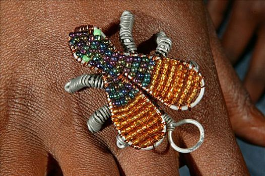 手,装饰,玻璃珠,蜜蜂,开普敦,南非