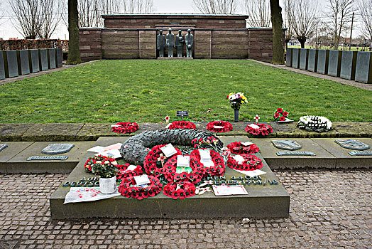 德国,军事墓地,正面,纪念,石头,第一次世界大战,西佛兰德省,比利时,欧洲