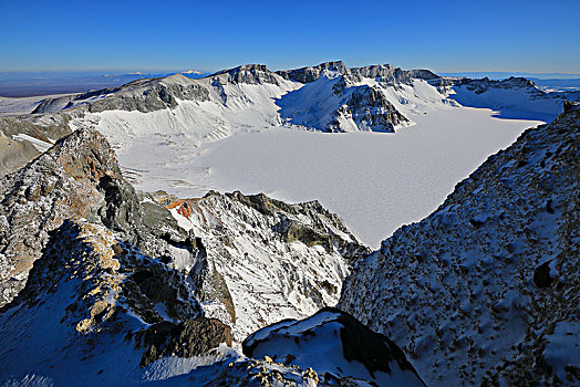 冰雪长白山天池