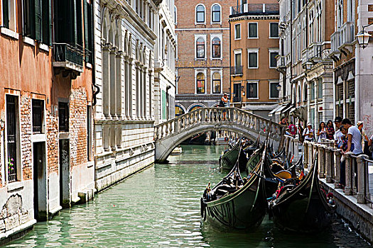运河,小船,游客,威尼斯,意大利,欧洲