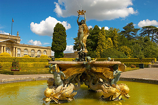 喷泉,意大利,花园,布伦海姆宫,英格兰,英国,欧洲