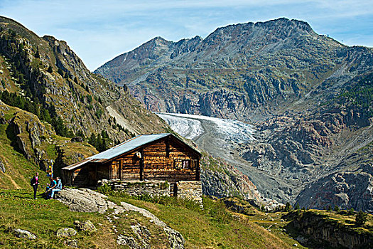 远足,区域,风景,冰河,山,伯尔尼阿尔卑斯山,瓦莱州,瑞士,欧洲