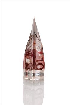 10欧元,货币,纸飞机
