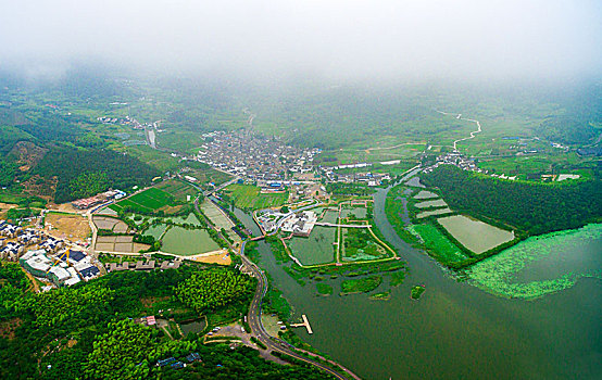 空蒙,朦胧,烟雨,湖泊,水岸