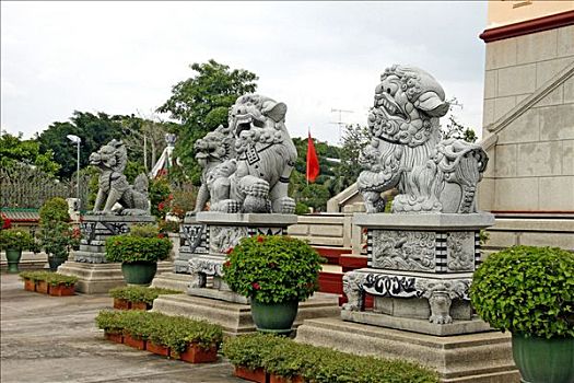 北京,狮子,雕塑,雕刻,花冈岩,中国,宫殿,庙宇,博物馆,艺术品,省,泰国,亚洲