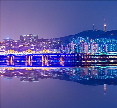 首尔,夜晚,韩国