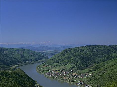 城堡遗迹,多瑙河,市场,瓦绍,下奥地利州