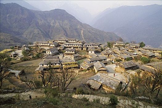 乡村,安娜普纳地区,喜马拉雅山,尼泊尔