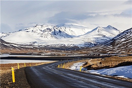 印象深刻,雪,火山,风景,冰岛