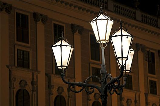 灯笼,夜晚,维也纳,奥地利