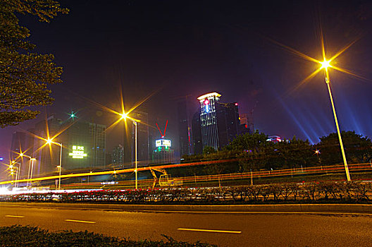 深圳夜景市民中心音乐厅图书馆