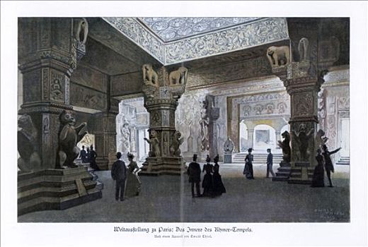 高棉人,庙宇,巴黎,世界,展示,19世纪,艺术家