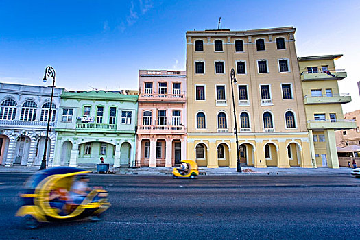城市街道,彩色,建筑,哈瓦那,古巴