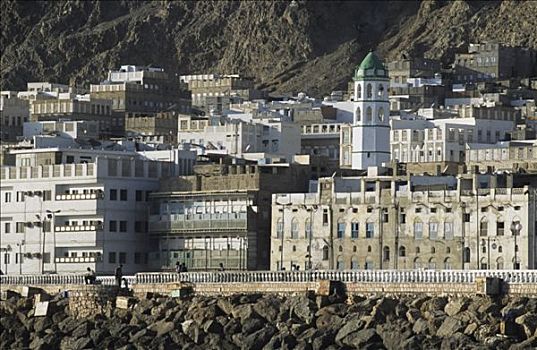 也门,建筑,海边,石头