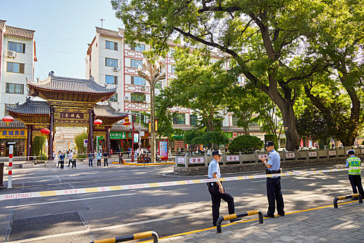 甘肃省天水市戒严的街道