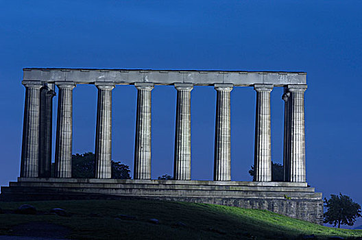 国家纪念建筑,仿制,帕特侬神庙,设计,纪念,苏格兰,战争,卡尔顿山,爱丁堡,洛锡安,区域,英国,欧洲
