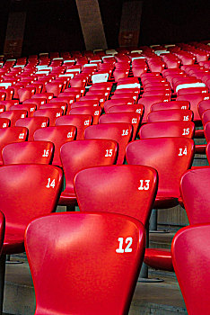 体育馆红色坐席
