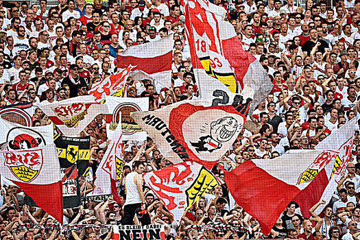 球迷,斯图加特,旗帜,奔驰,竞技场,巴登符腾堡,德国,欧洲