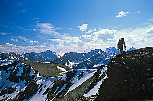 远足,高,山,冰川国家公园,蒙大拿,靠近