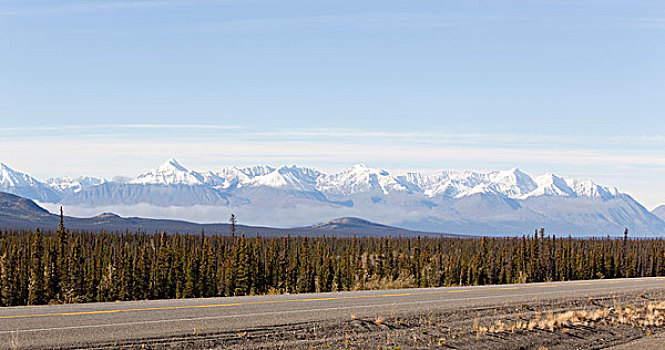 阿拉斯加公路,北方,山峦,克卢恩国家公园,自然保护区,后面,育空地区,加拿大
