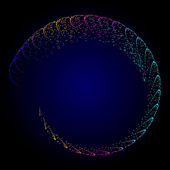彩色动态粒子螺旋状抽象背景