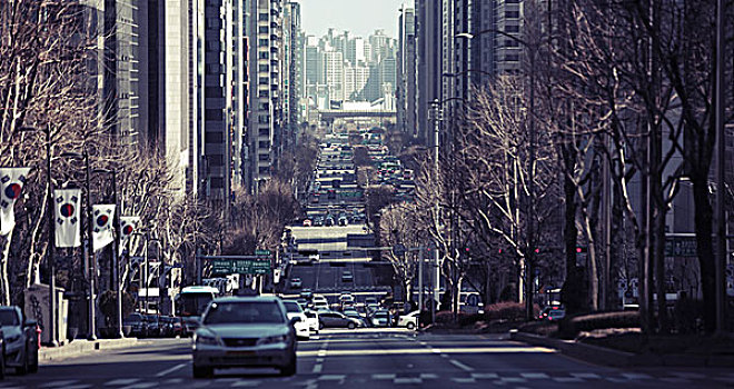 交通工具,移动,城市街道,首尔,韩国