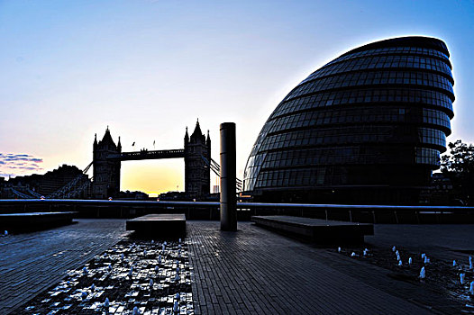 塔,桥,城市,早晨,伦敦,英格兰,英国,欧洲