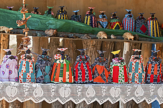 娃娃,纪念品,出售,货摊,温得和克,纳米比亚,西南非洲