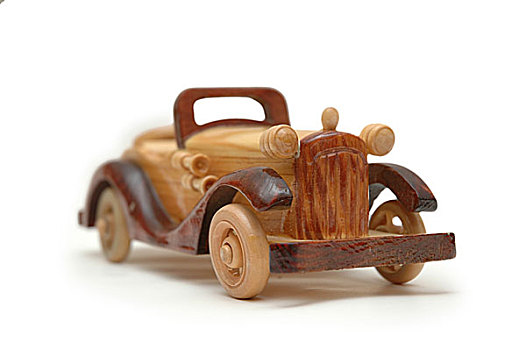 木质,复古,汽车,模型,隔绝,白色背景