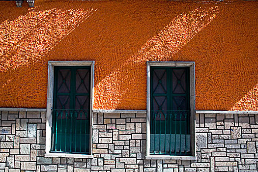 北美,墨西哥,瓜纳华托,彩色,墙壁,窗户,房子