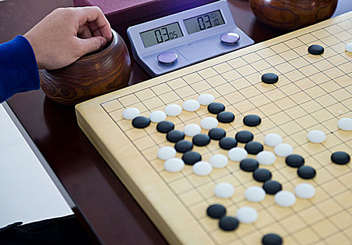 特写,女人,玩,中国,棋盘游戏