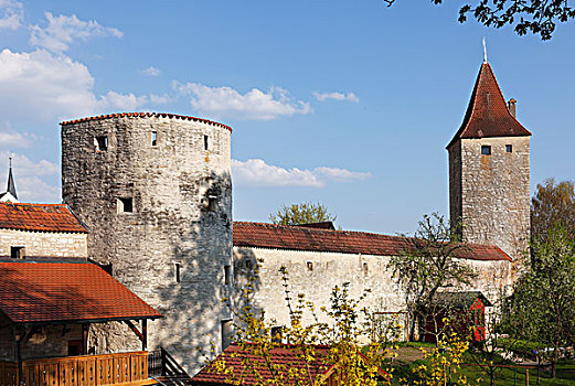 塔,城墙,巴伐利亚,德国,欧洲