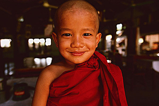 缅甸,蒲甘,4岁,新信徒,僧侣