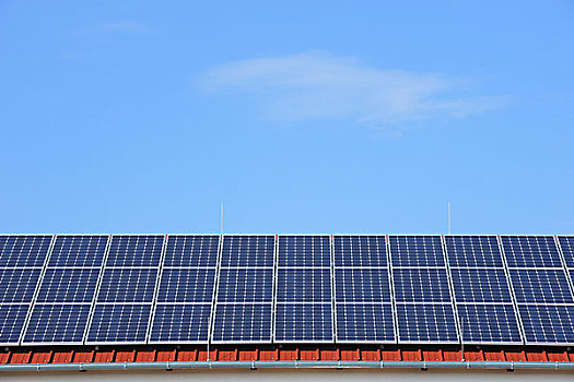 太阳能电池板,房顶,黑森州,德国