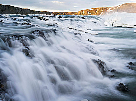 瀑布,冬天,河,欧洲,北欧,冰岛,大幅,尺寸