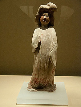西安博物馆文物藏品彩绘女立俑