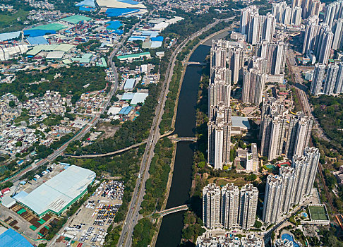 航拍,摩天大楼,香港