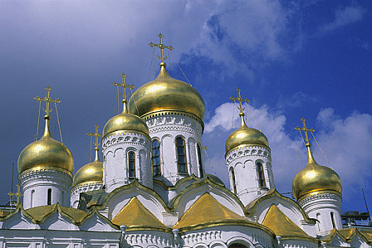 俄罗斯,莫斯科,室内,克里姆林宫,圣母报喜大教堂,金色,圆顶